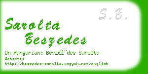 sarolta beszedes business card